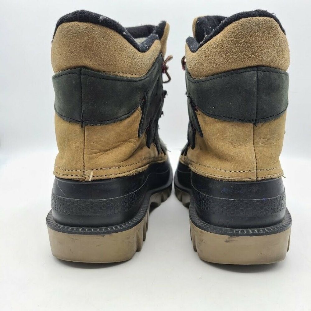 Men's AIRWALK Winter Snow Hiking Boots Grip Soles & Upper Brown Leather Size 7 - Picture 4 of 6